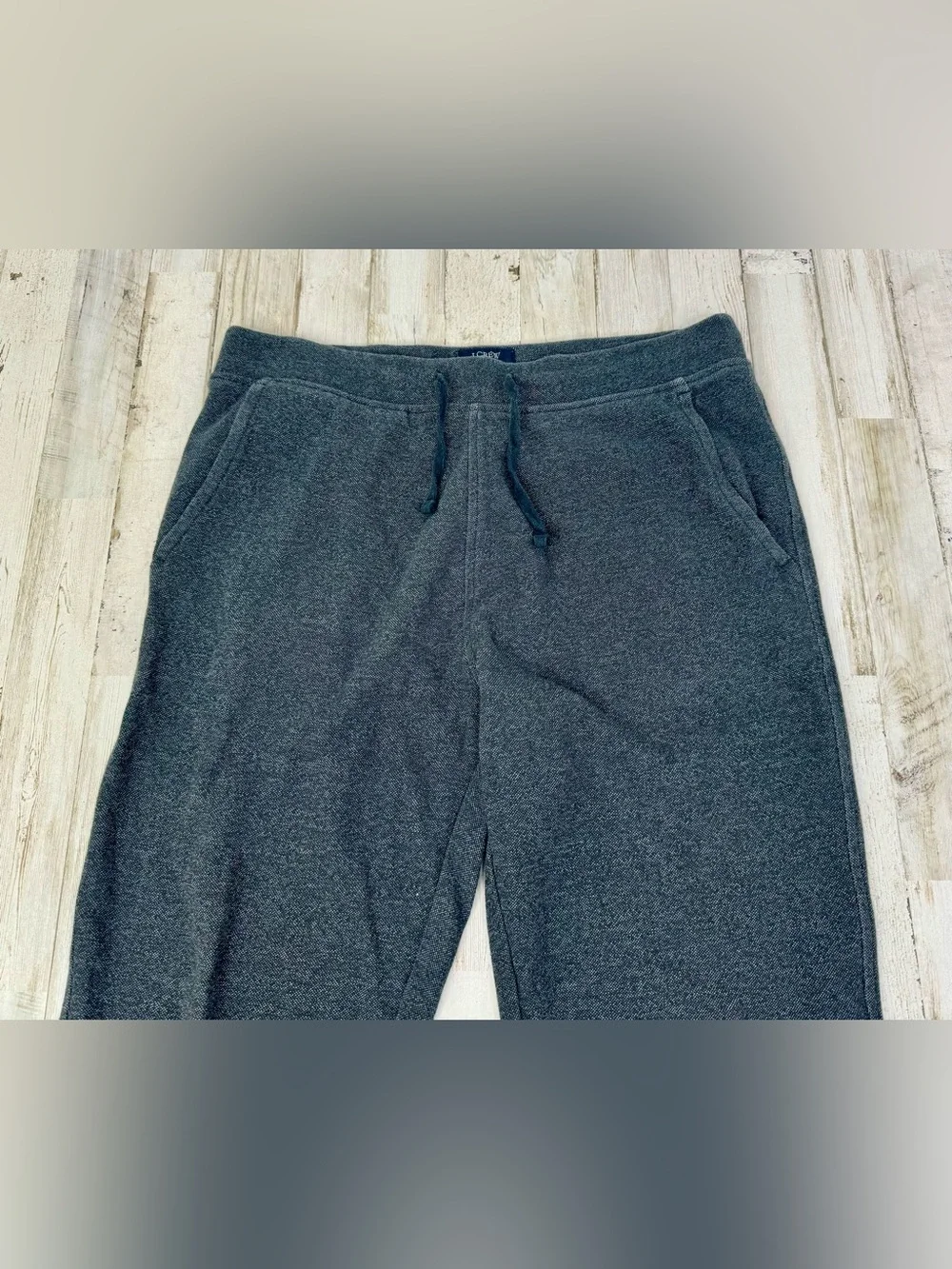 J Crew Mens Jogger Sweatpants Gray Slim Fit Zip Pocket Pants Small